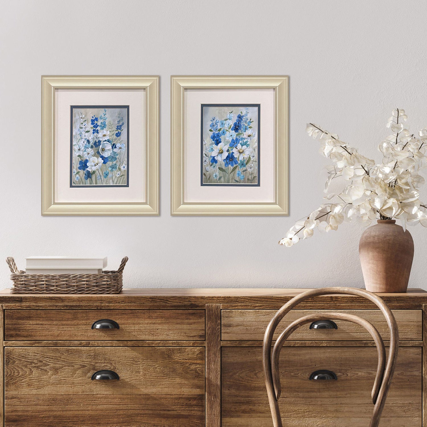 Nan Blue Garden Framed Artwork Set of 2