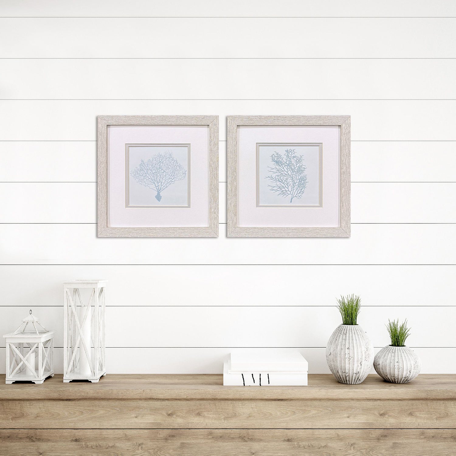 Nan Soft Coral Framed Artwork Set of 2