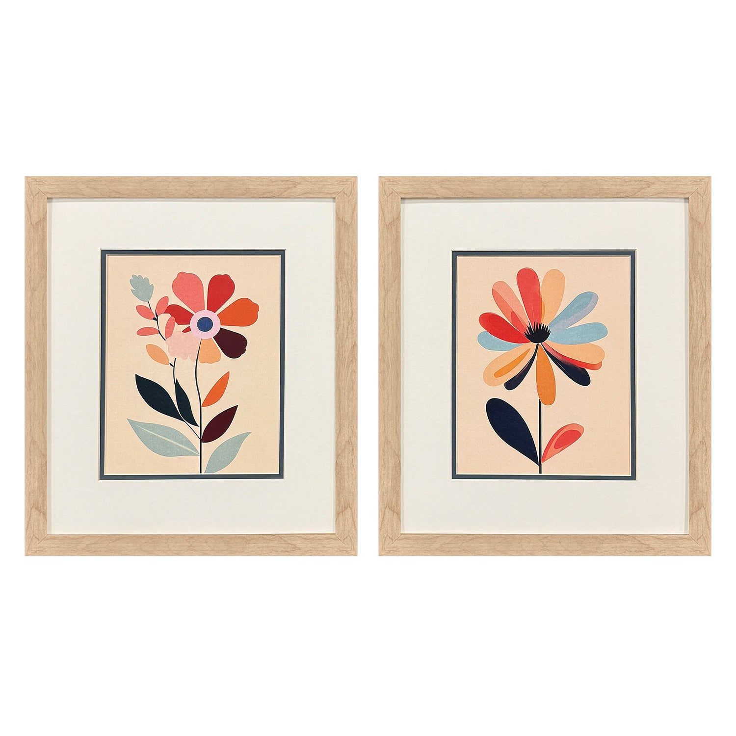 Noble Comfort Flowers II Framed Artwork Set of 2