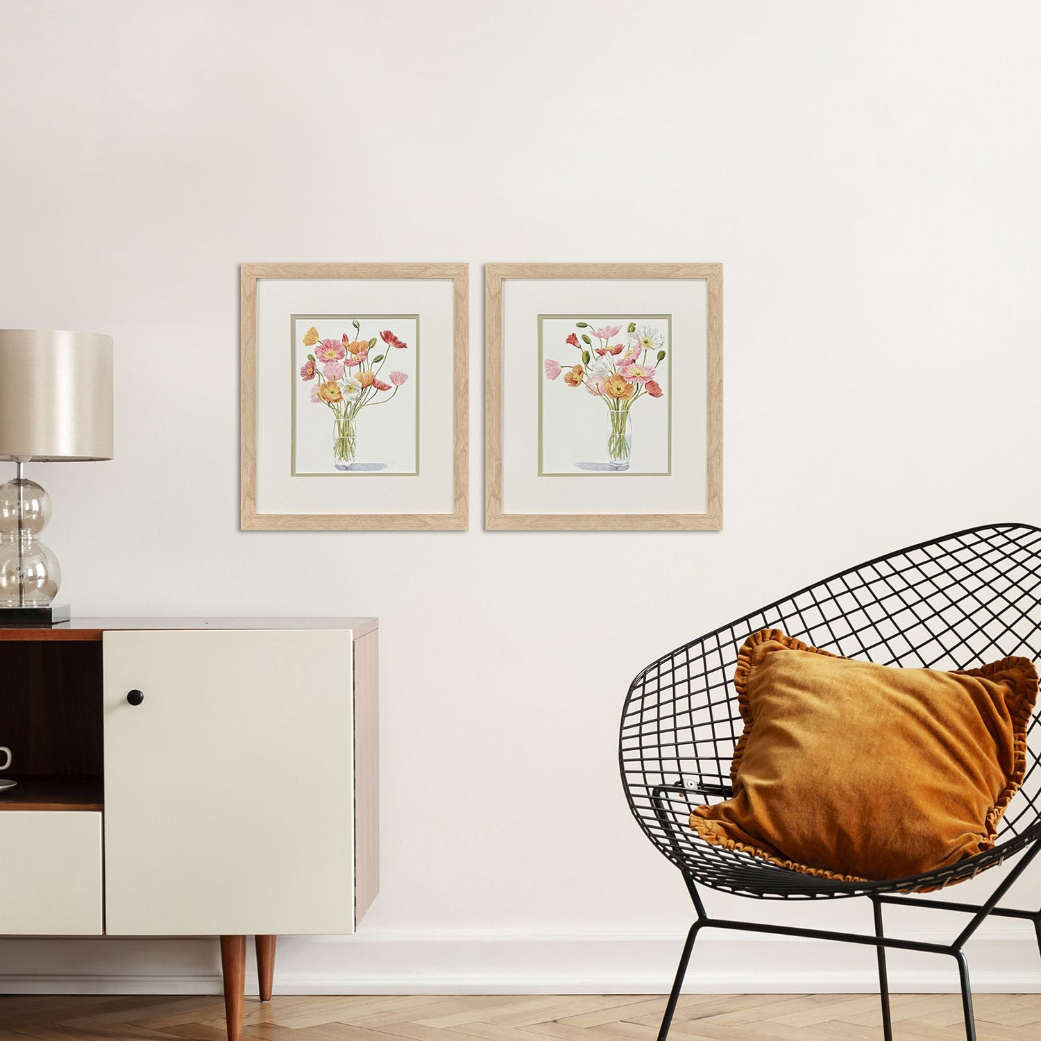 Popp Wiry Poppies Framed Artwork Set of 2