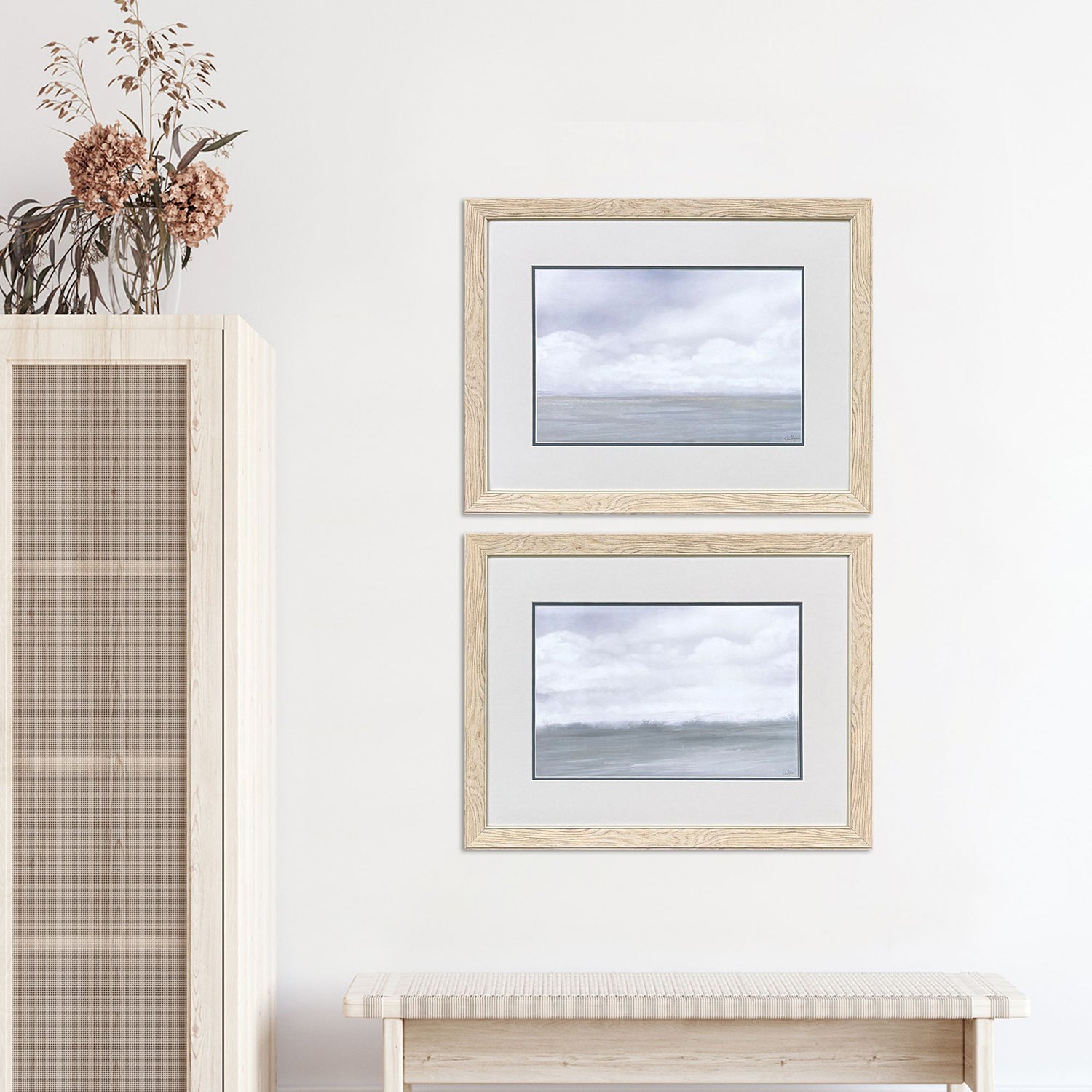 Maria Misty Plain Framed Artwork Set of 2