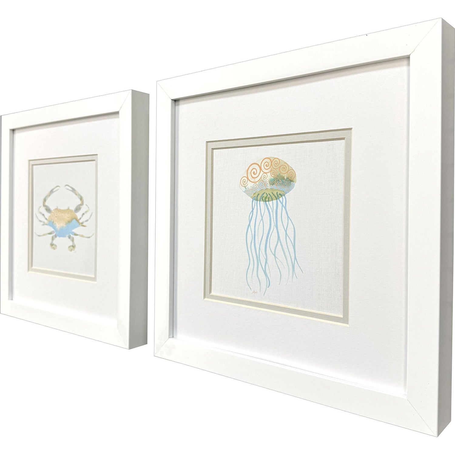 Metz Sea Creatures II Framed Artwork Set of 2