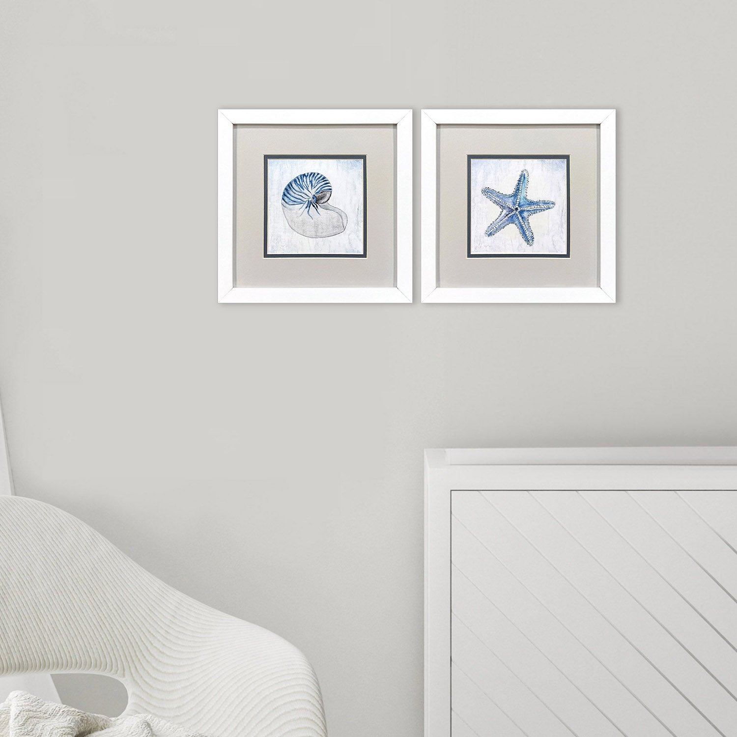Tava Azure Shell Framed Artwork Set of 2