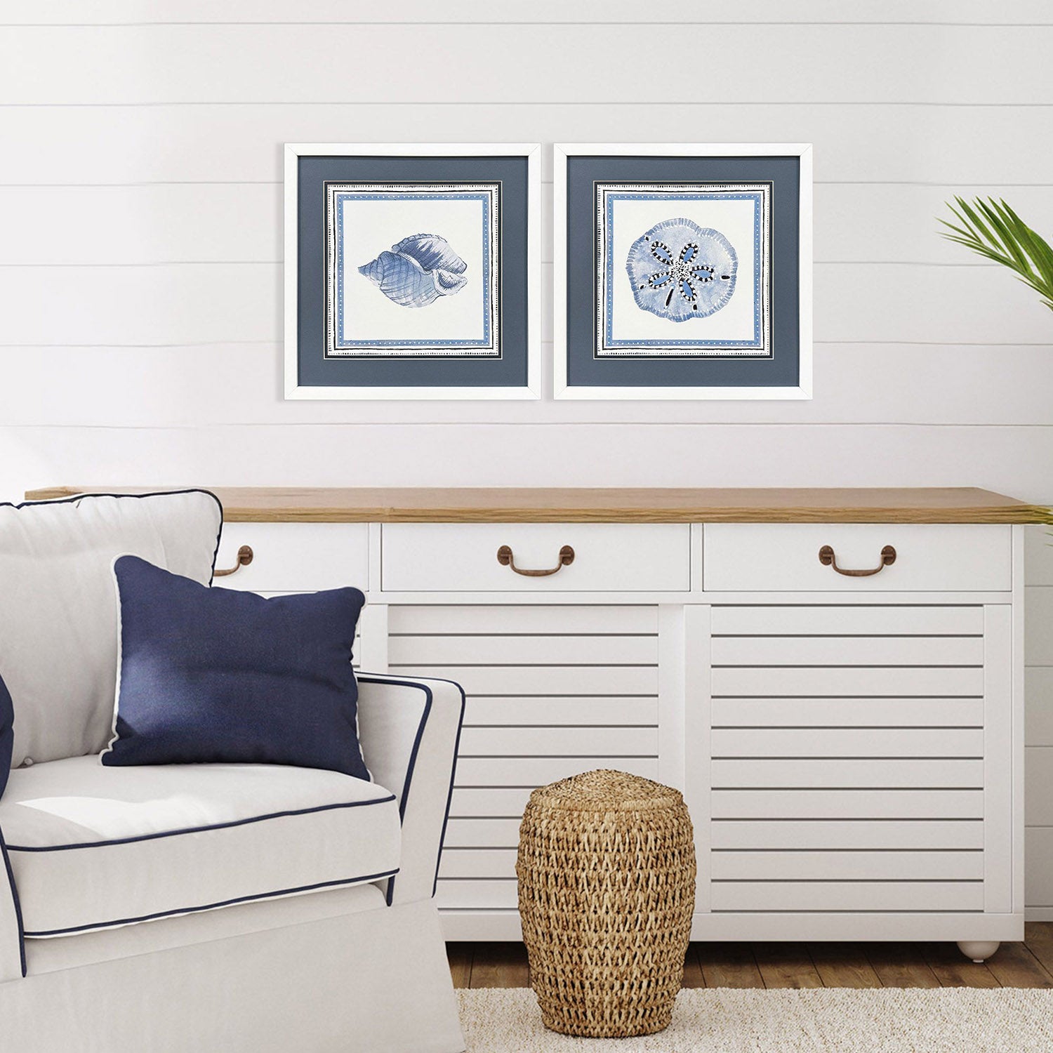 Lorethh Seaside Blues I Framed Artwork Set of 2