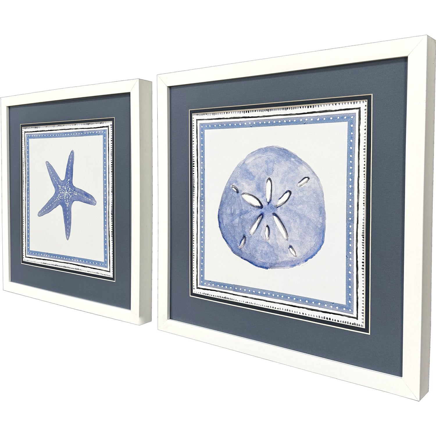 Lorethh Seaside Blues II Framed Artwork Set of 2