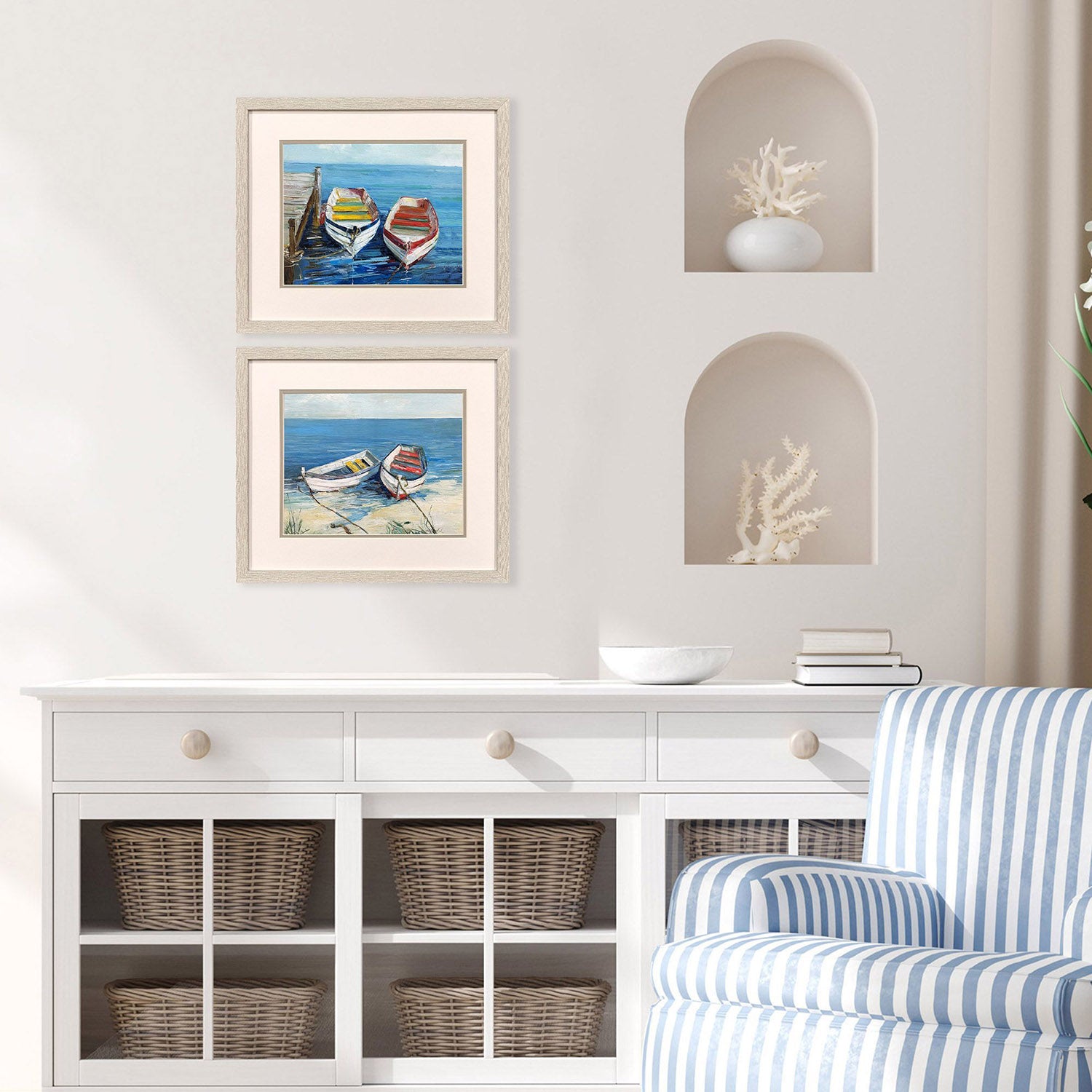 Swatland Day of Fishing Framed Artwork Set of 2