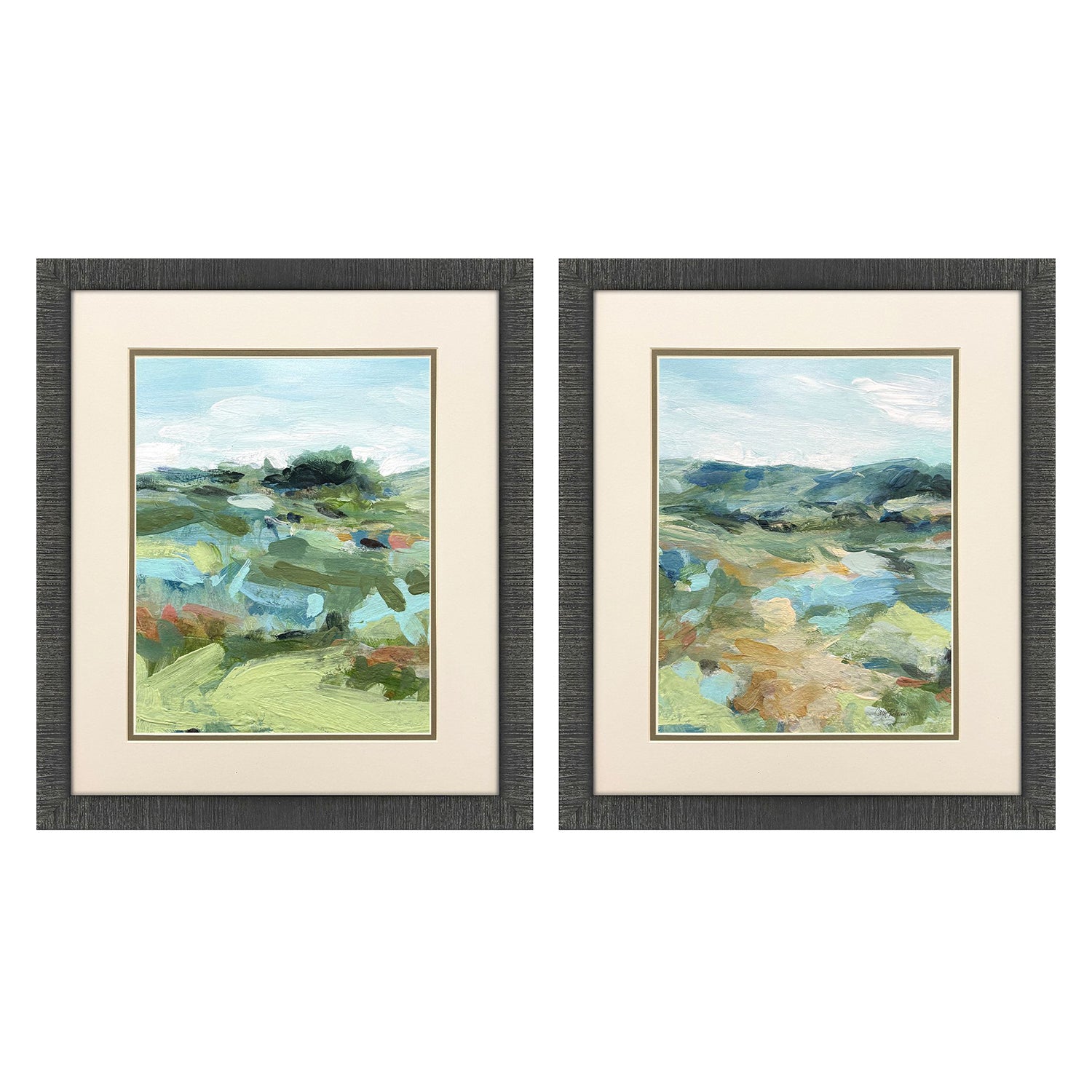 Robinson Abstract Landscape Framed Artwork Set of 2