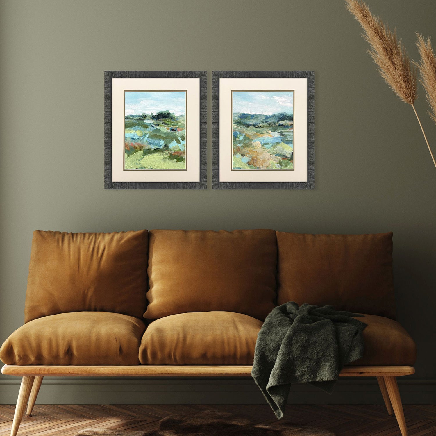 Robinson Abstract Landscape Framed Artwork Set of 2
