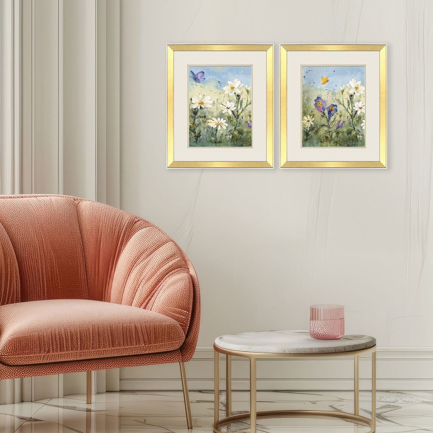 Loreth Summer Wildflowers II Framed Artwork Set of 2
