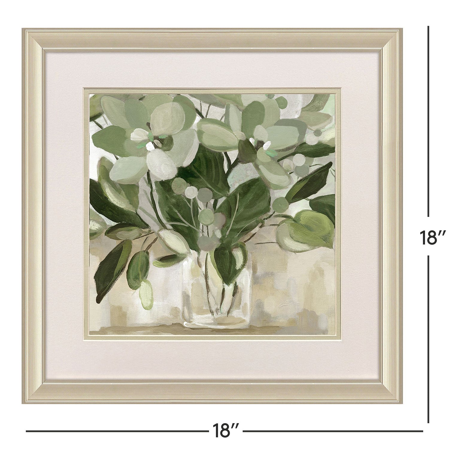 Sarah Lang Green Blossom in Vase Framed Art Set of 2