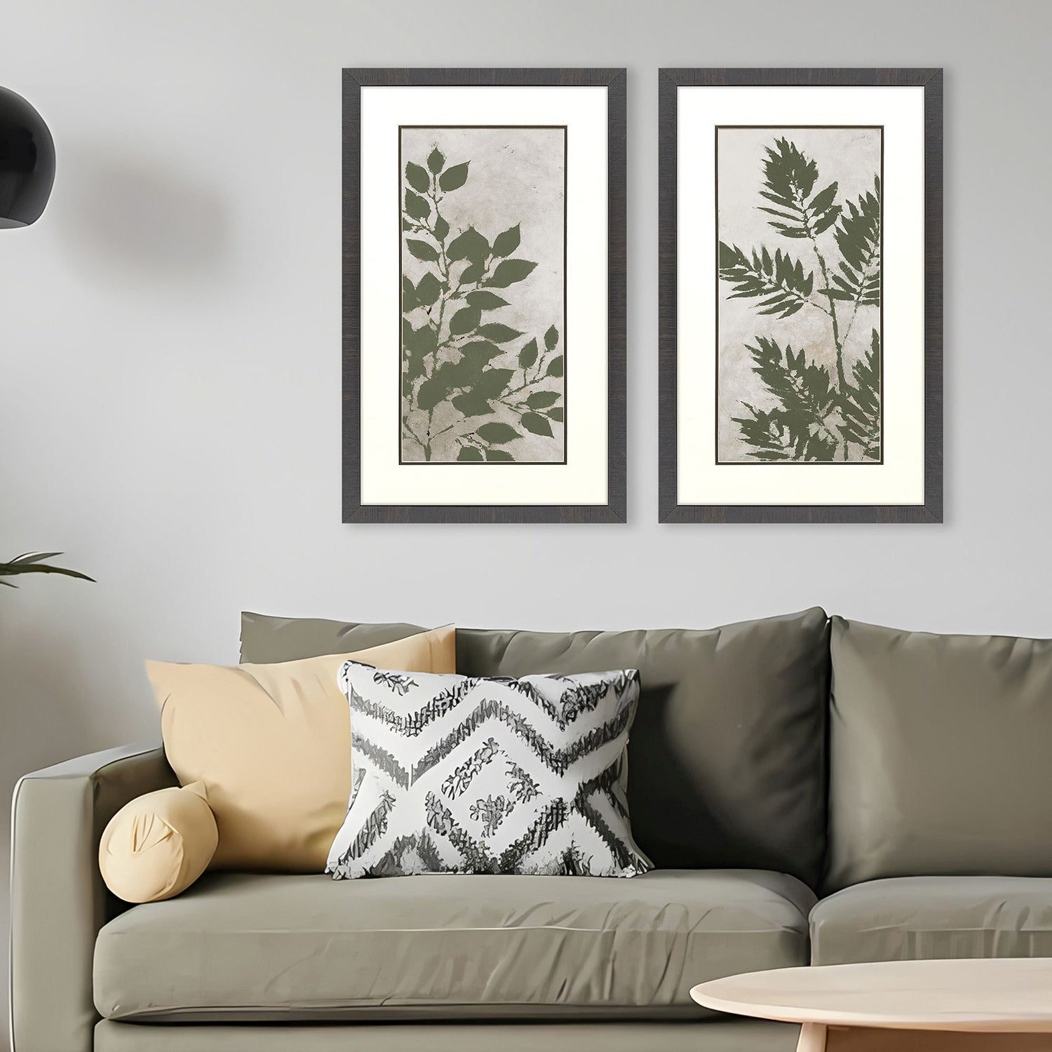 Jordan Glassco-Smith Green Leaves Framed Art Set of 2
