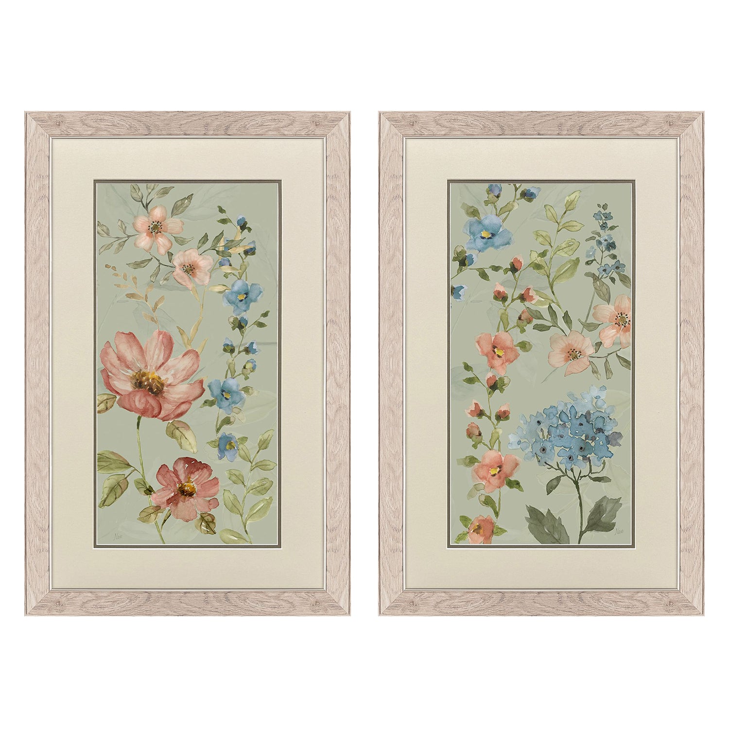 Leeanne Vaughn Serenity Blooms Framed Art Set of 2