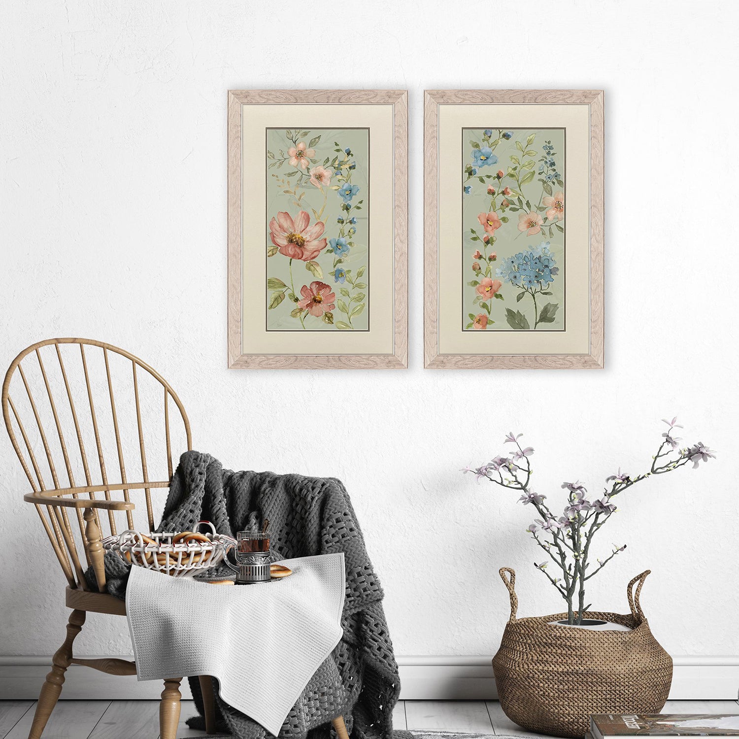 Leeanne Vaughn Serenity Blooms Framed Art Set of 2