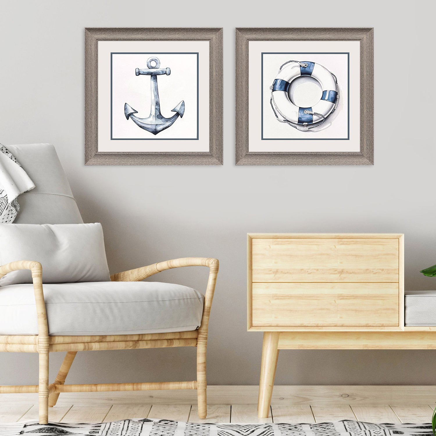 Leeanne Vaughn Blue Waterways Framed Art Set of 2