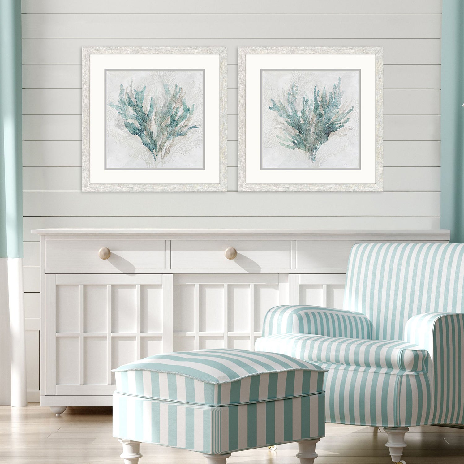 Jordan Glassco-Smith Coral Splash Framed Art Set of 2