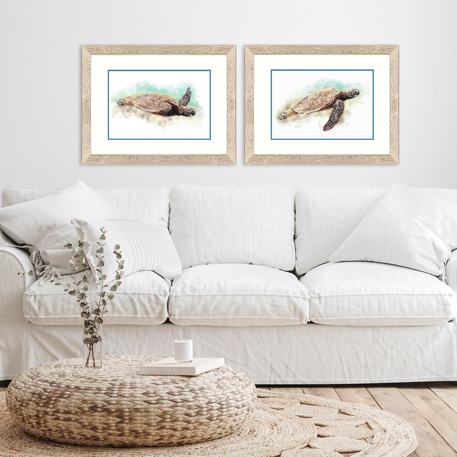 Malanta Knowles Hawaiian Turtle Framed Art Set of 2