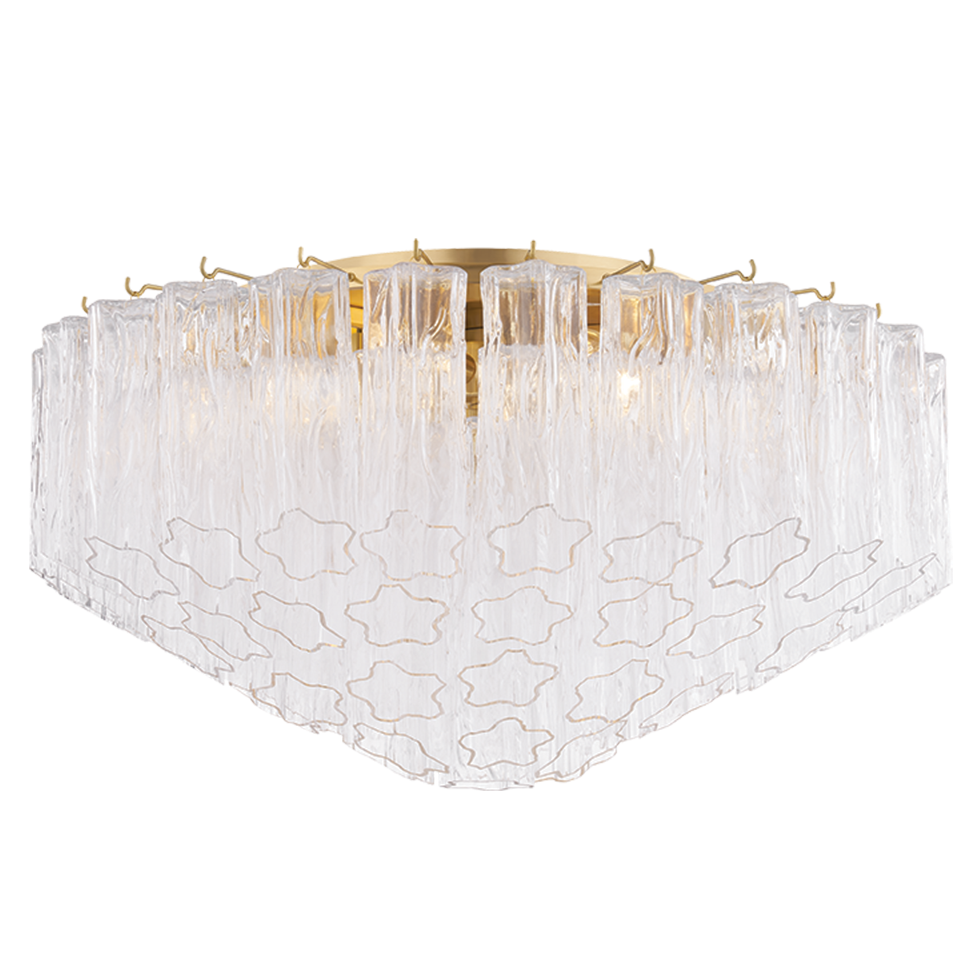 Hudson Valley Lighting Watertown Clear Flush Mount in Clear Tronchi, primary product view