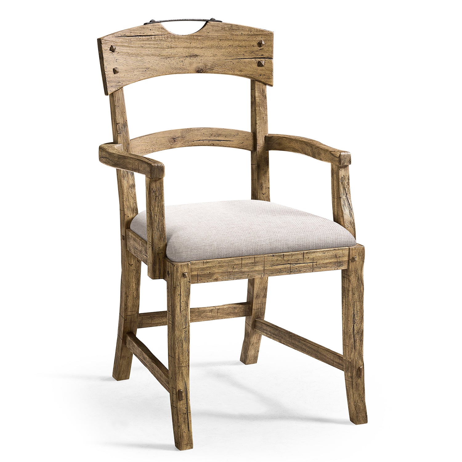 Jonathan Charles Light Stone Ridge Upholstered Dining Arm Chair Set of 2