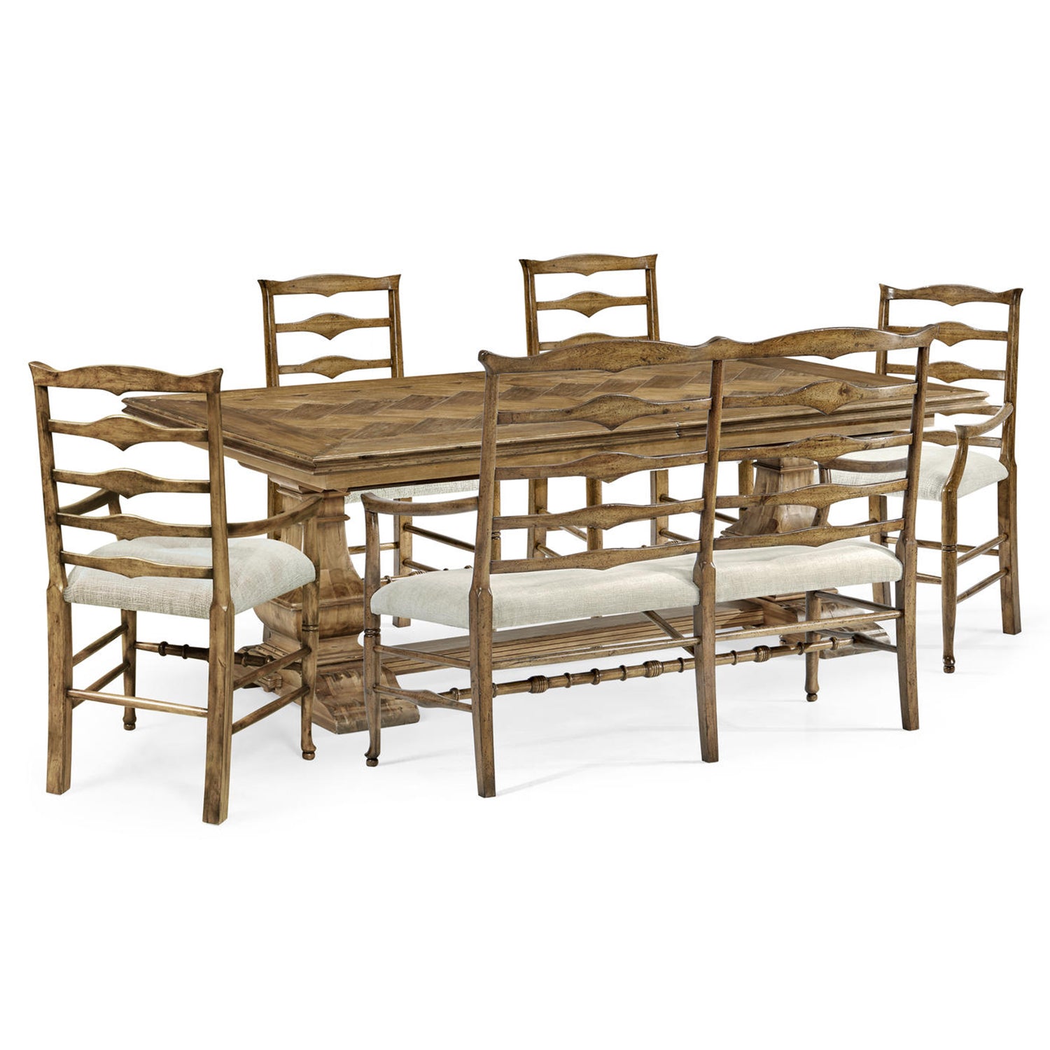 Jonathan Charles Casual Accents Parquet Top Dining Table