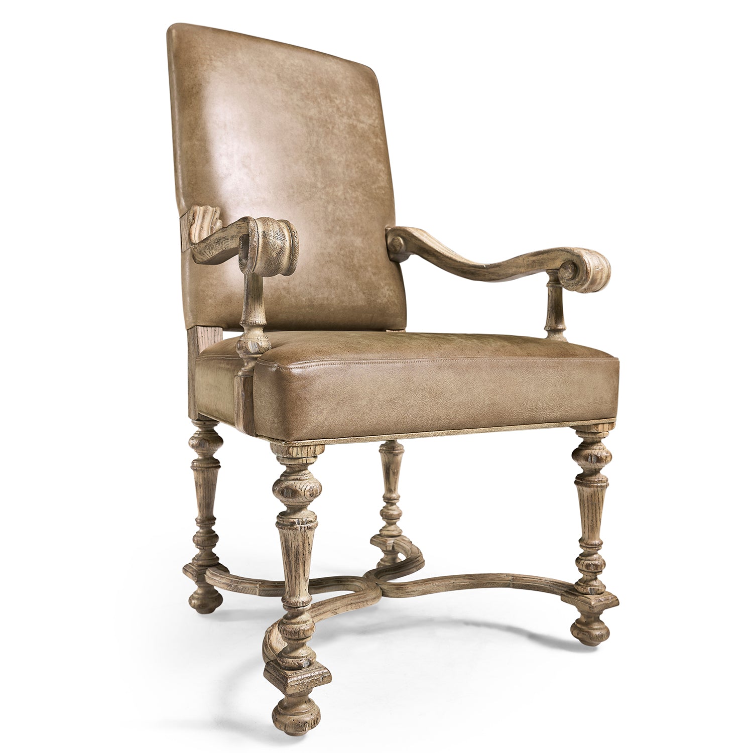 Jonathan Charles Sagehill Leather Arm Chair