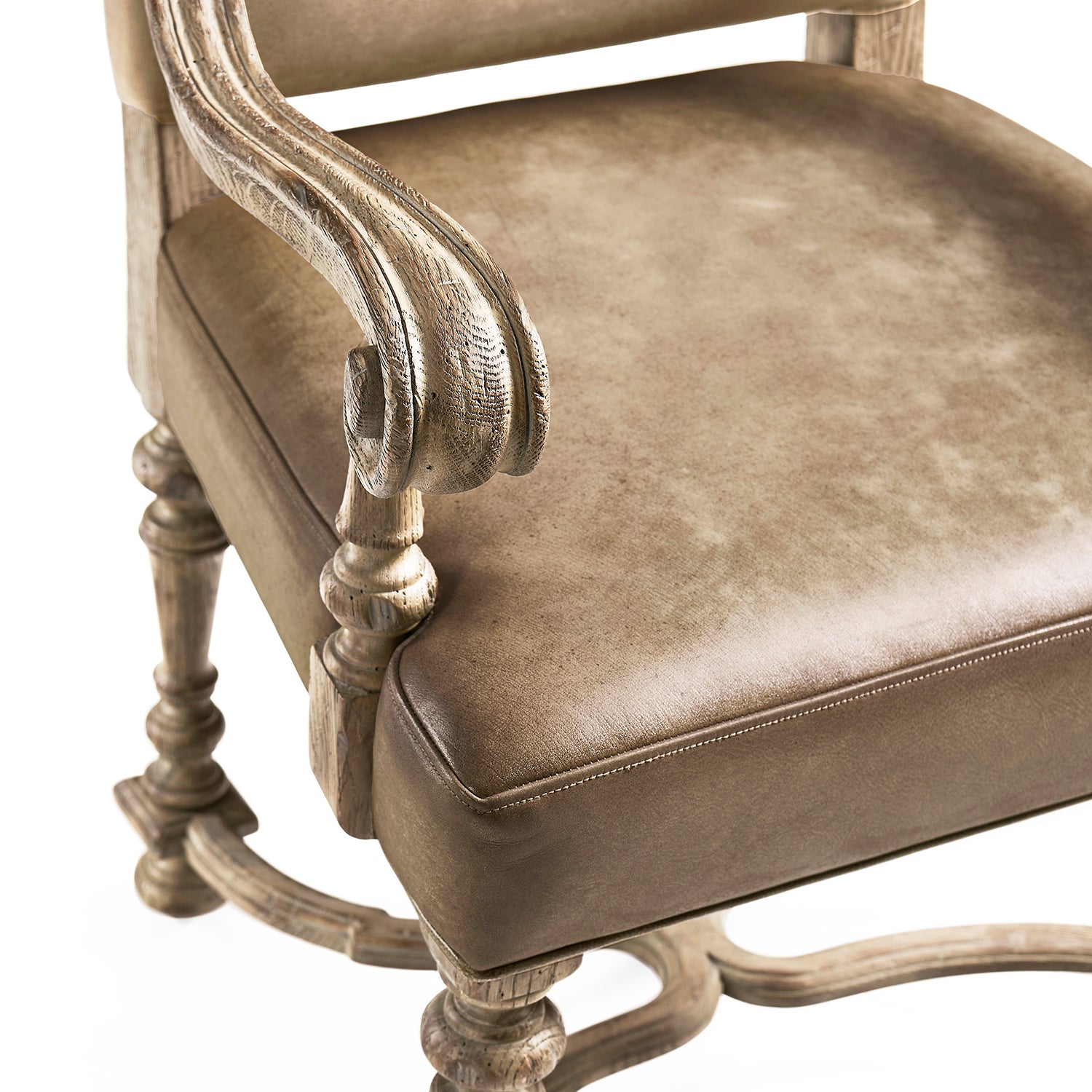 Jonathan Charles Sagehill Leather Arm Chair