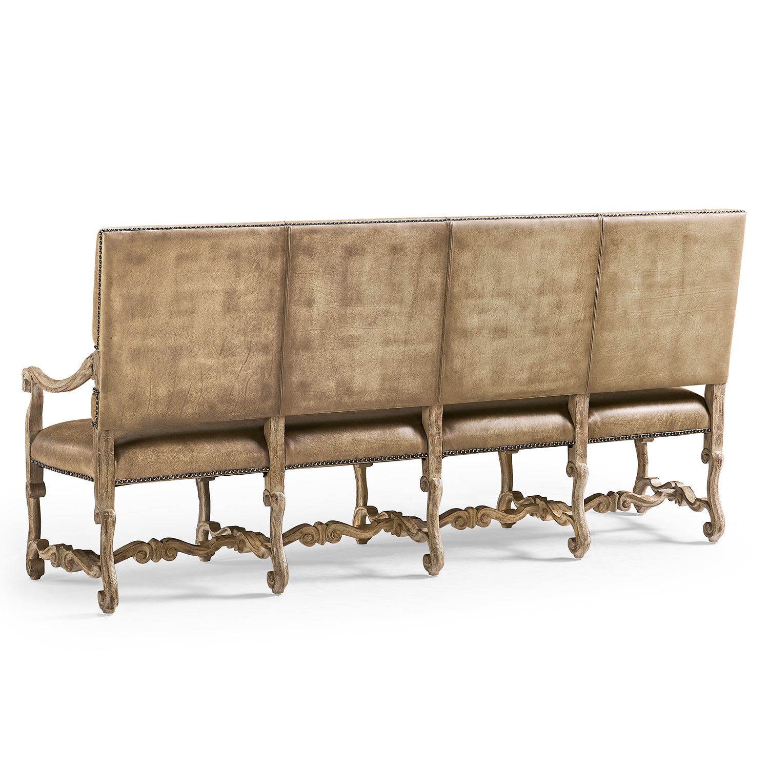 Jonathan Charles Sagehill Leather Banquette Bench