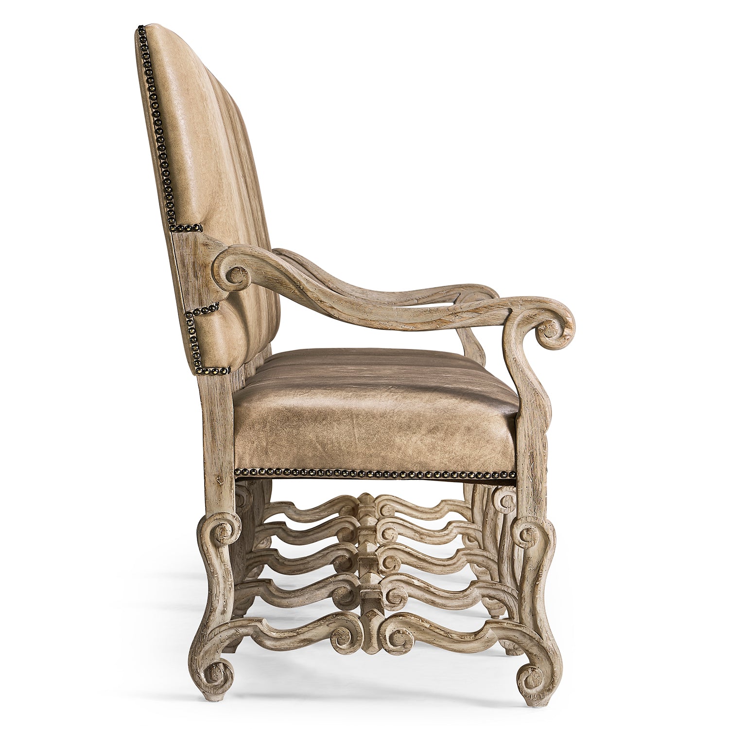 Jonathan Charles Sagehill Leather Banquette Bench