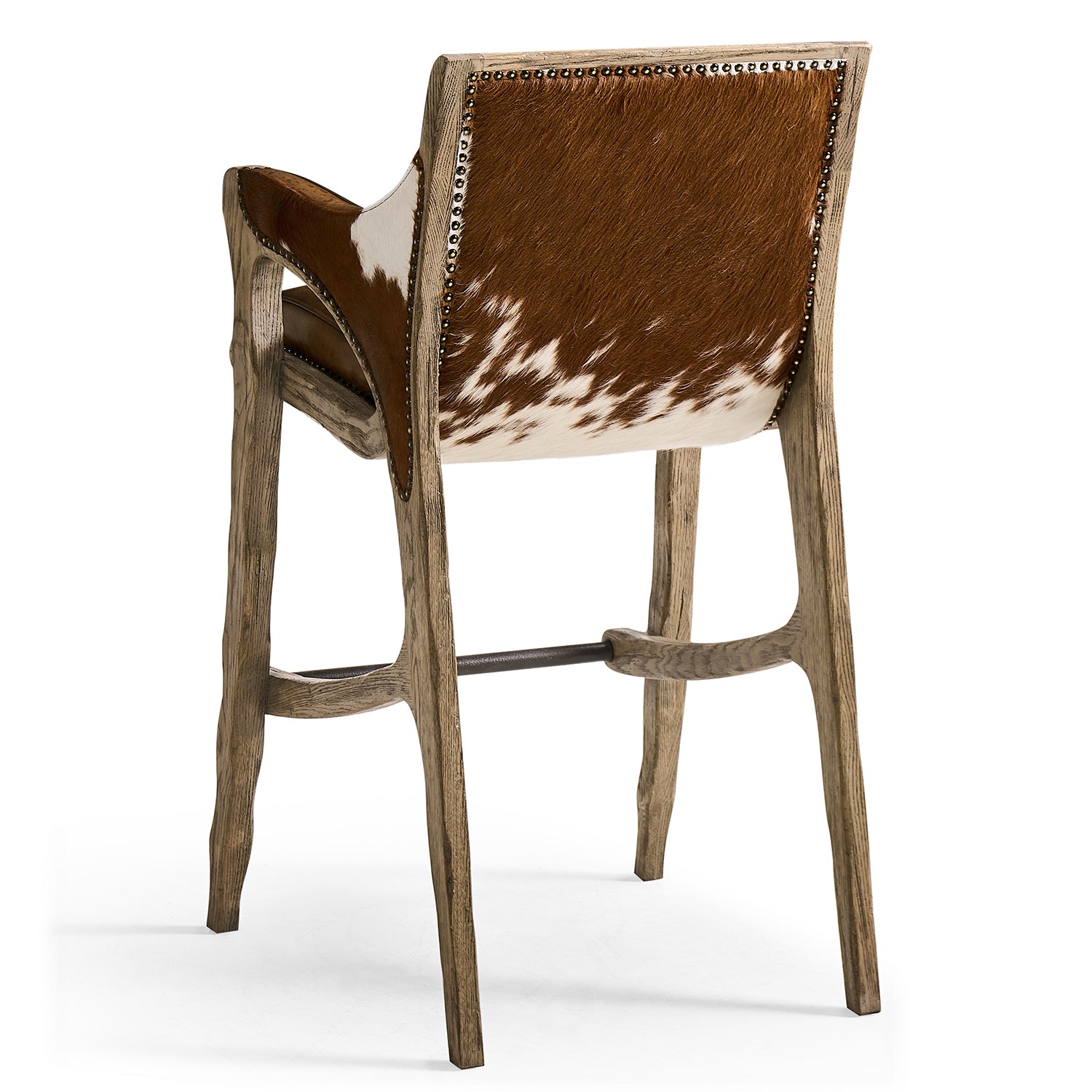 Jonathan Charles Echo Canyon Leather & Hide Bar Stool