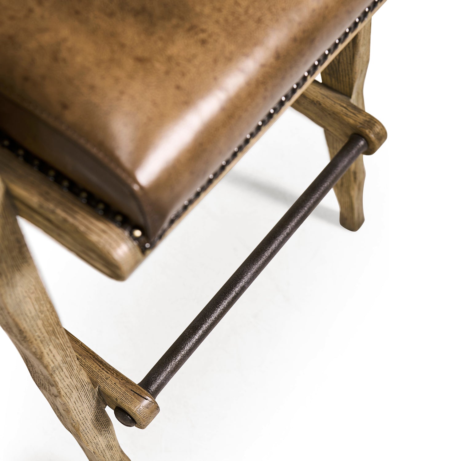 Jonathan Charles Echo Canyon Leather & Hide Bar Stool