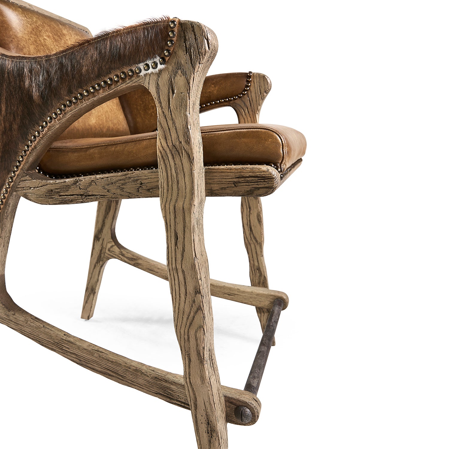 Jonathan Charles Echo Canyon Leather & Hide Counter Stool