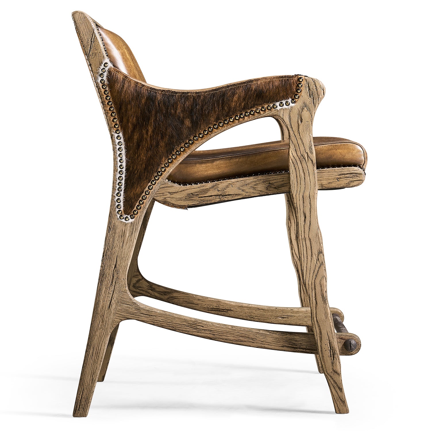 Jonathan Charles Echo Canyon Leather & Hide Counter Stool