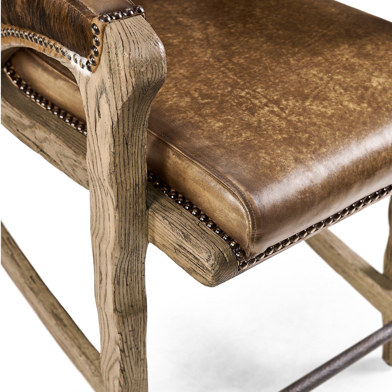 Jonathan Charles Echo Canyon Leather & Hide Counter Stool