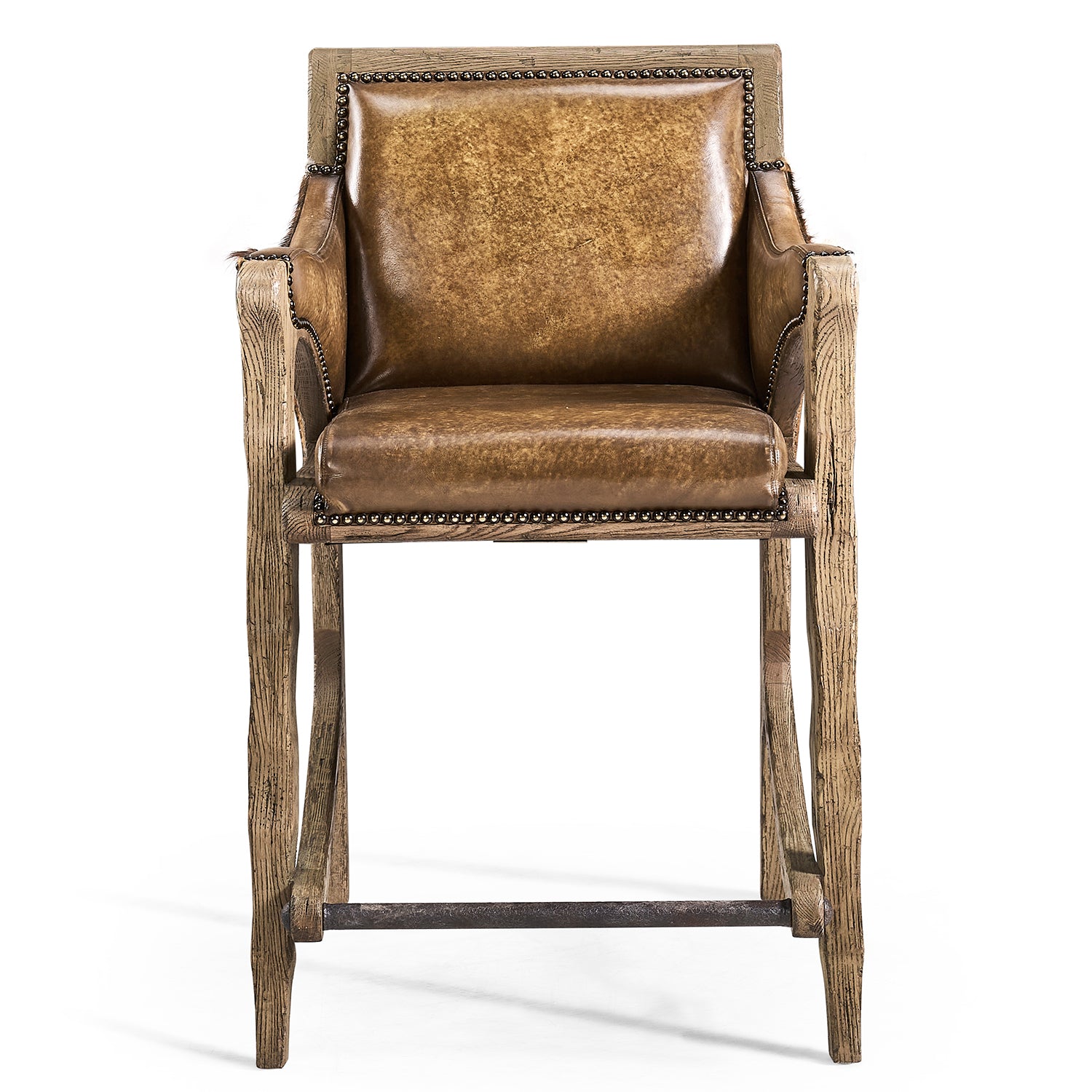 Jonathan Charles Echo Canyon Leather & Hide Counter Stool
