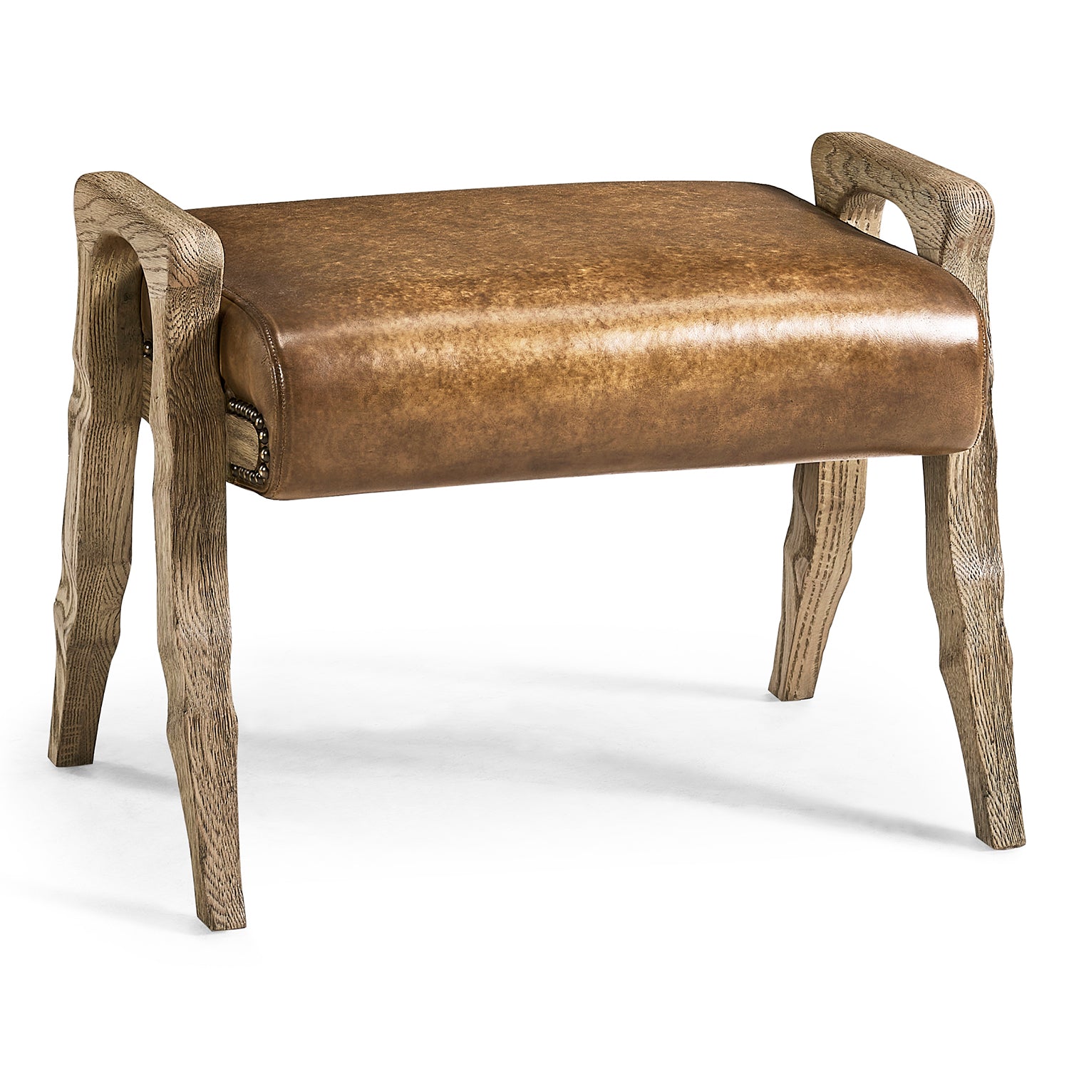 Jonathan Charles Echo Canyon Leather Footstool