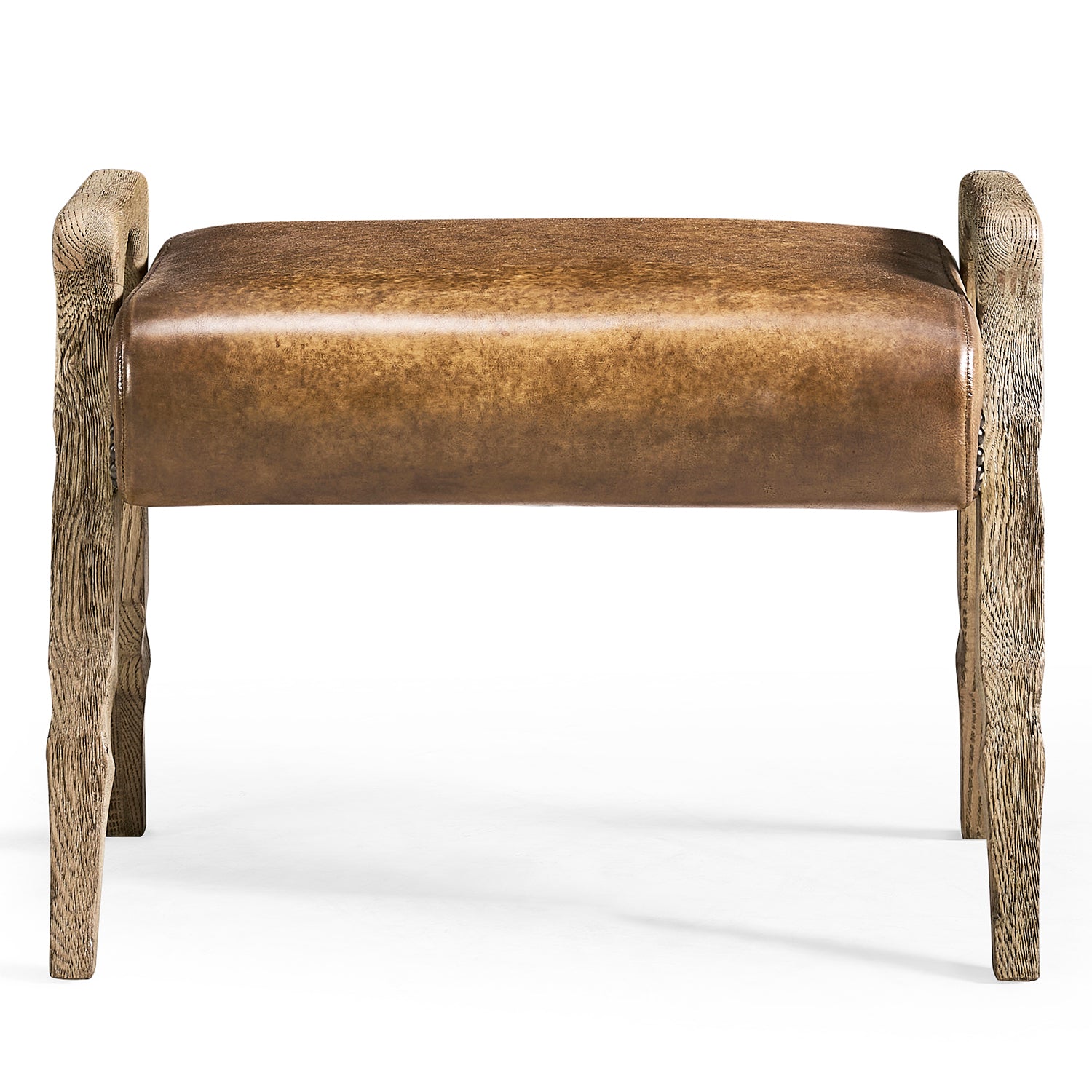 Jonathan Charles Echo Canyon Leather Footstool