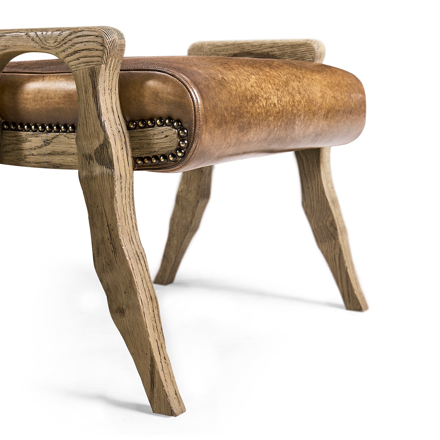 Jonathan Charles Echo Canyon Leather Footstool