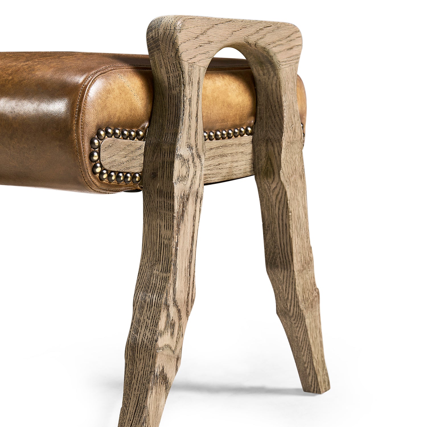 Jonathan Charles Echo Canyon Leather Footstool