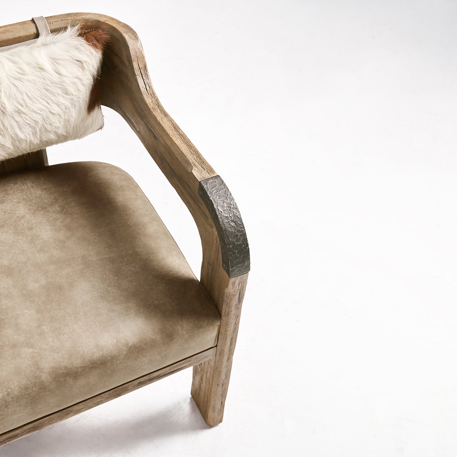 Jonathan Charles Light Stone Ridge Leather Arm Chair