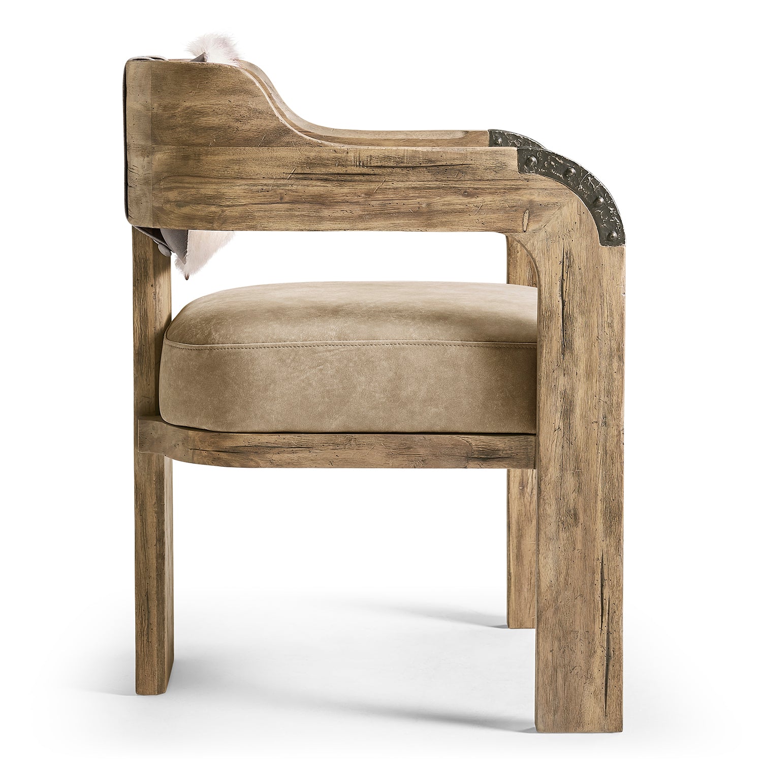 Jonathan Charles Light Stone Ridge Leather Arm Chair