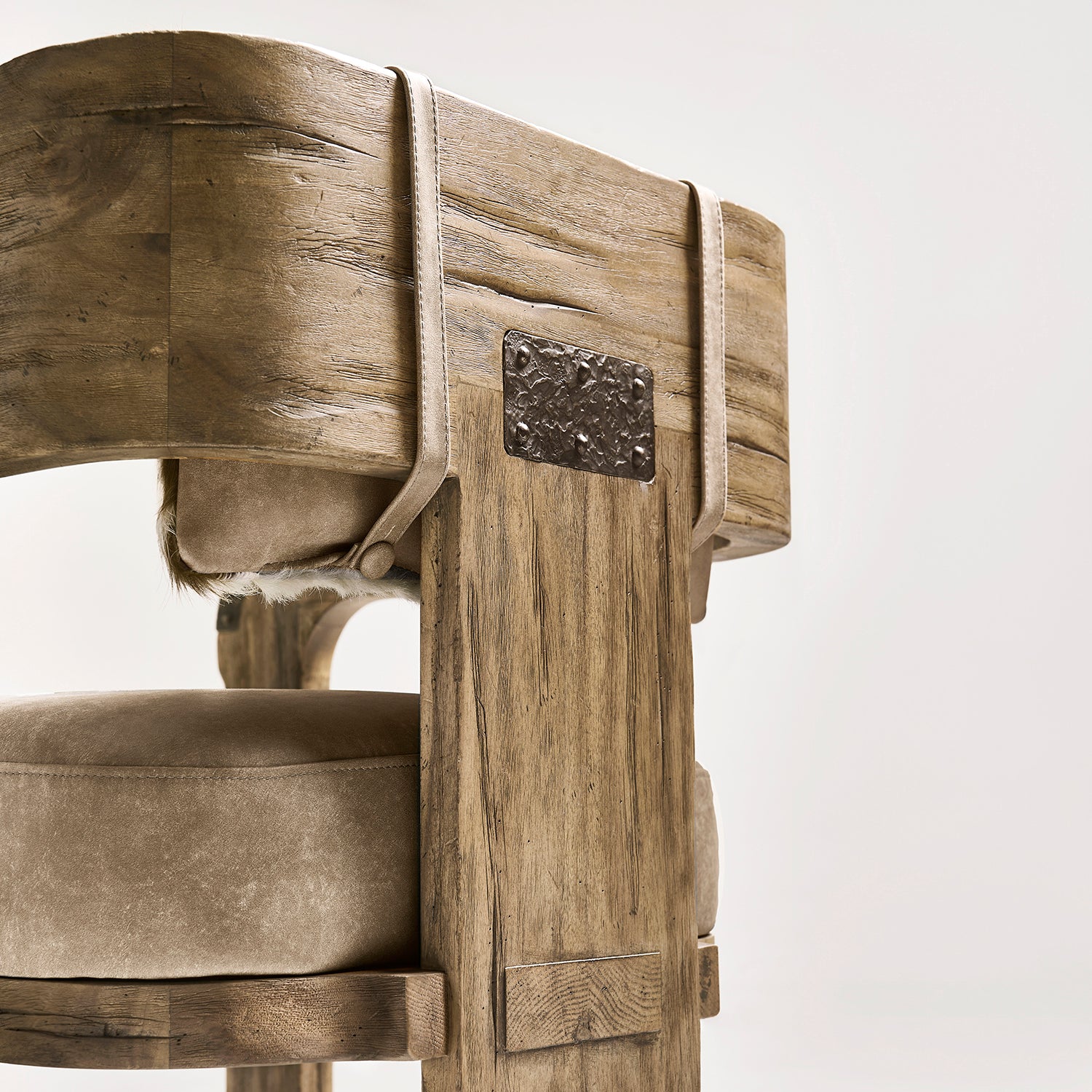 Jonathan Charles Light Stone Ridge Leather Arm Chair