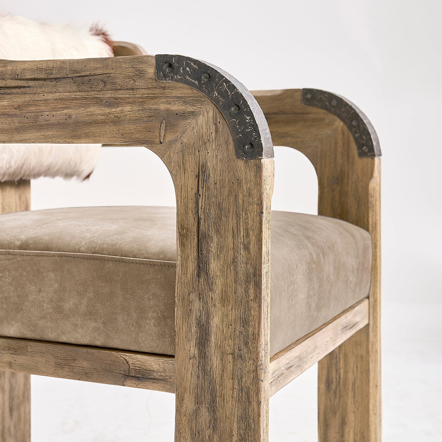 Jonathan Charles Light Stone Ridge Leather Arm Chair