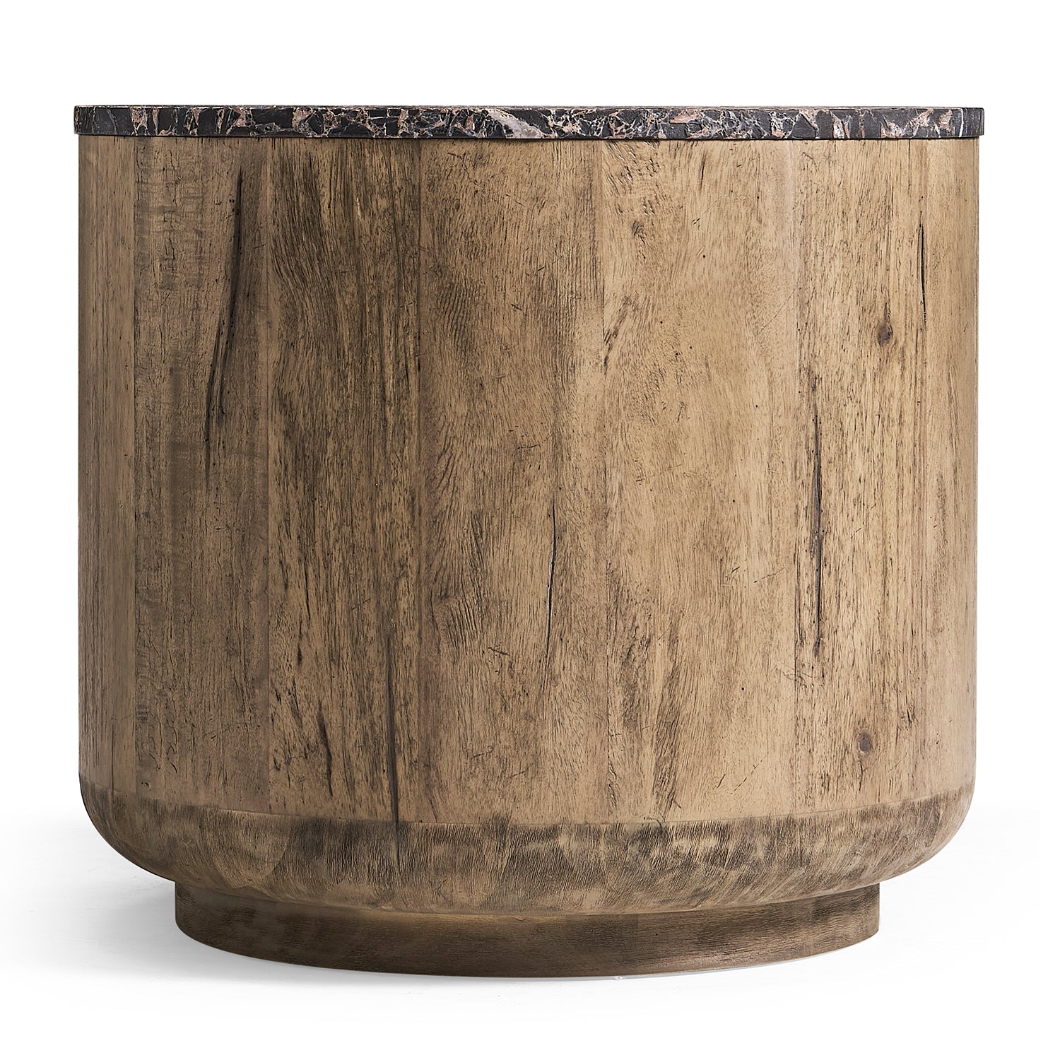 Jonathan Charles Light Stone Ridge Marble Round Side Table