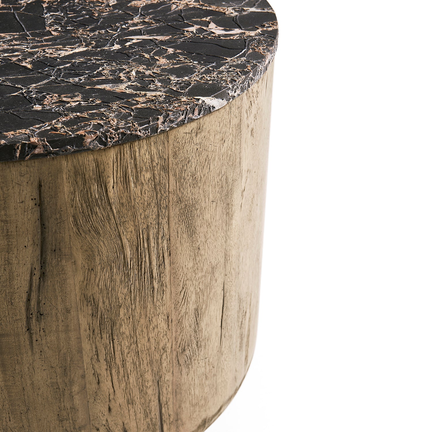 Jonathan Charles Light Stone Ridge Marble Round Side Table