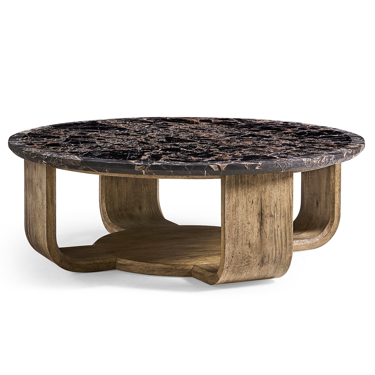 Jonathan Charles Light Stone Ridge Round Marble Cocktail Table