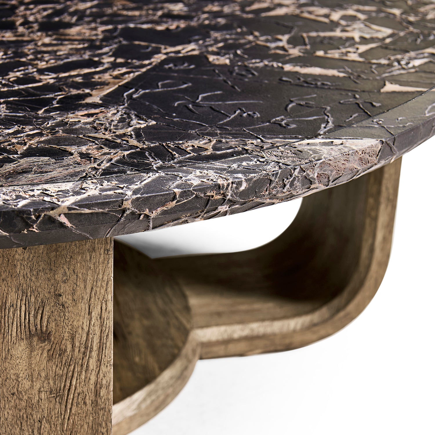 Jonathan Charles Light Stone Ridge Round Marble Cocktail Table