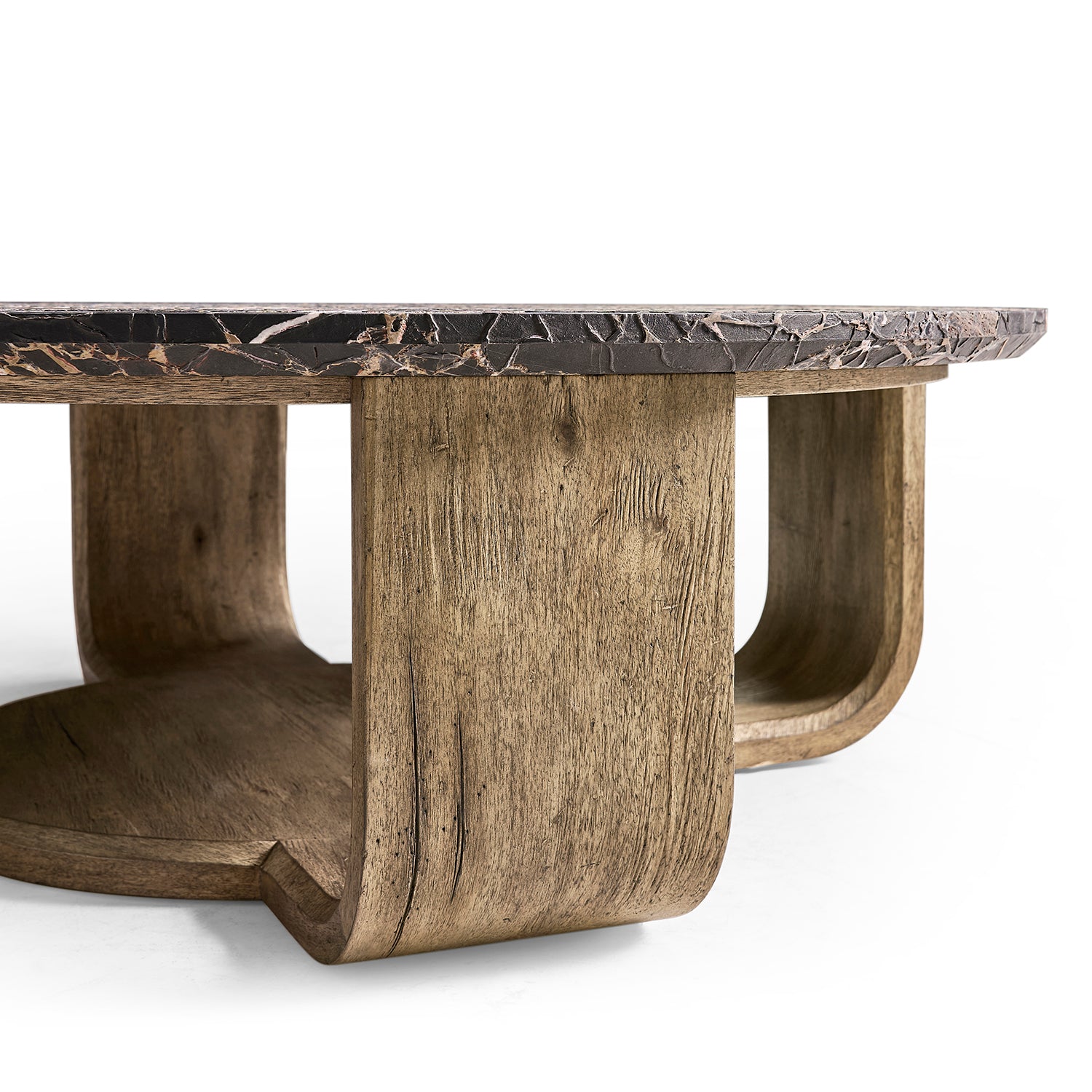 Jonathan Charles Light Stone Ridge Round Marble Cocktail Table