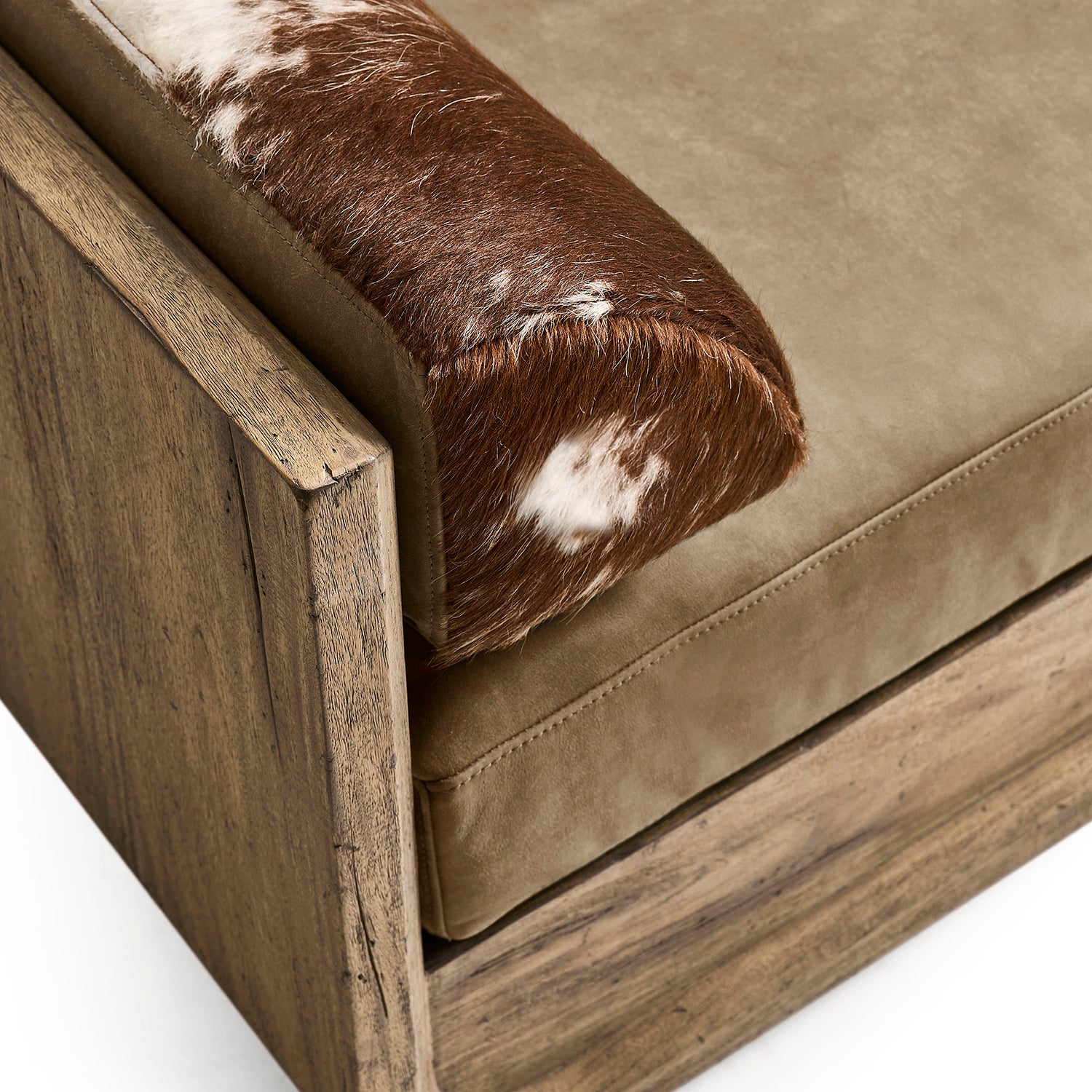 Jonathan Charles Light Stone Ridge Leather & Hide Daybed