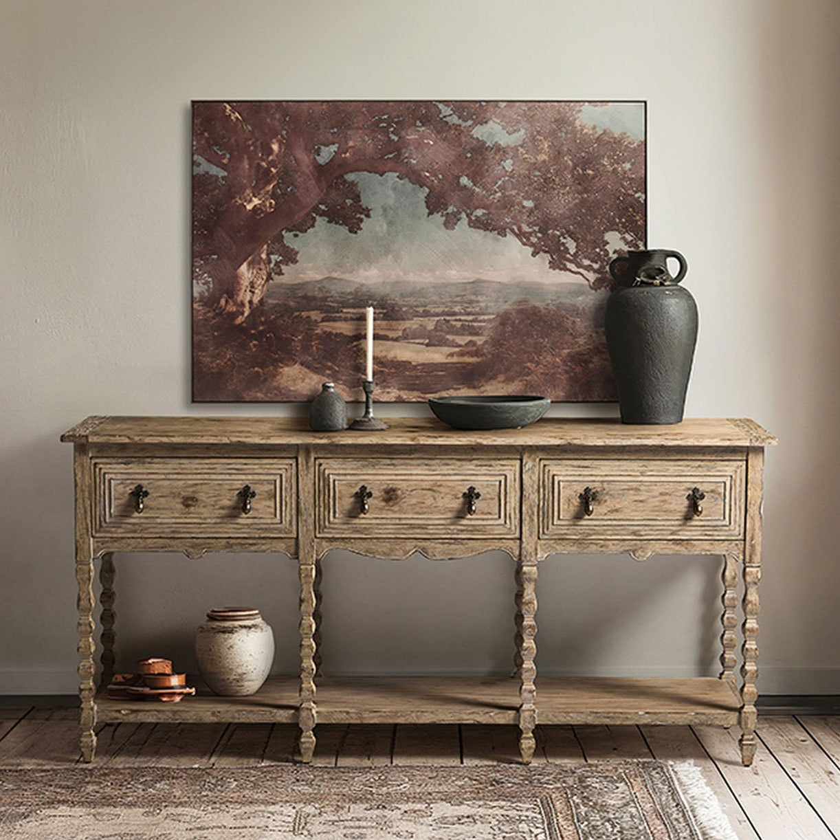 Jonathan Charles Sagehill Spindle-Leg Console Table