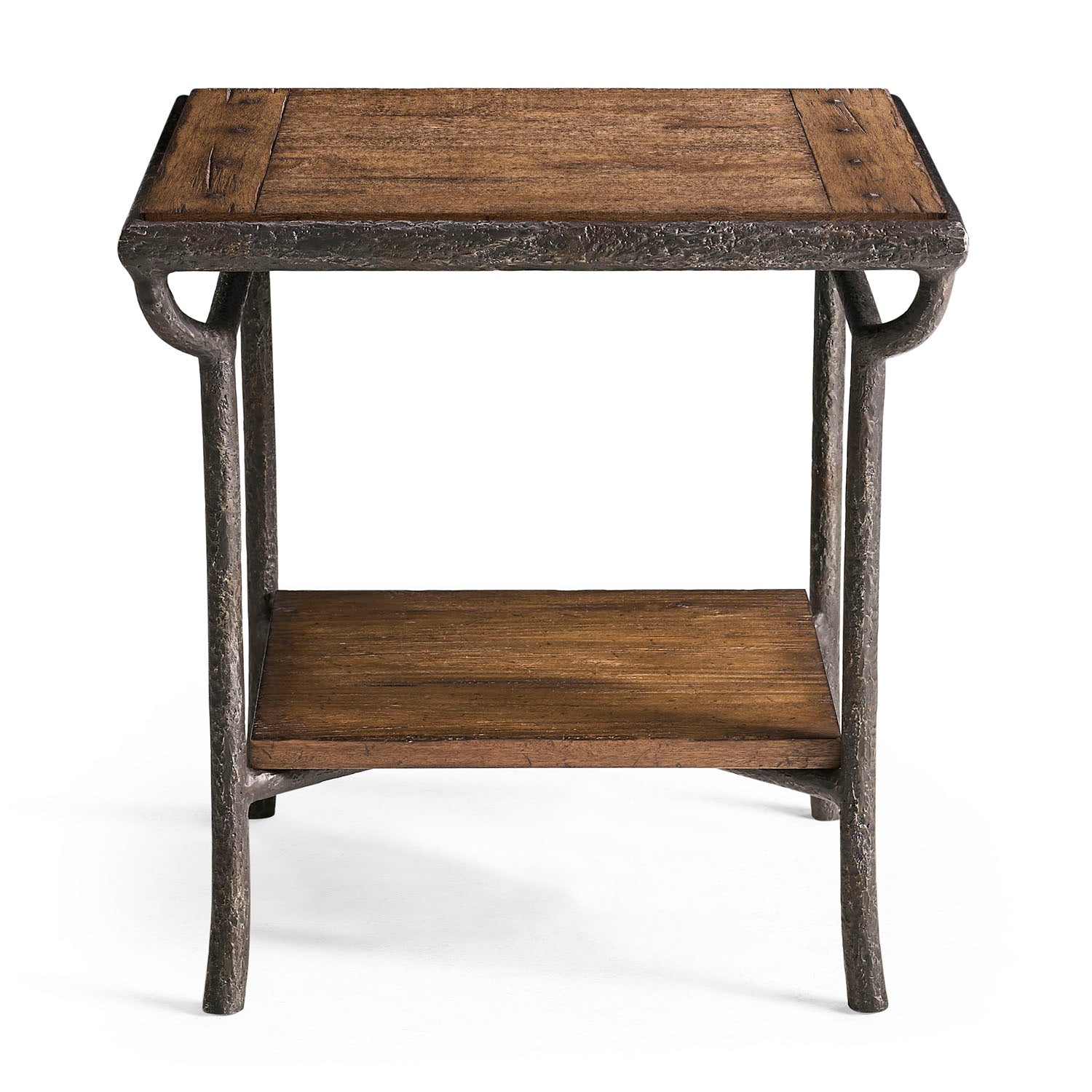 Jonathan Charles Forge Iron Square End Table