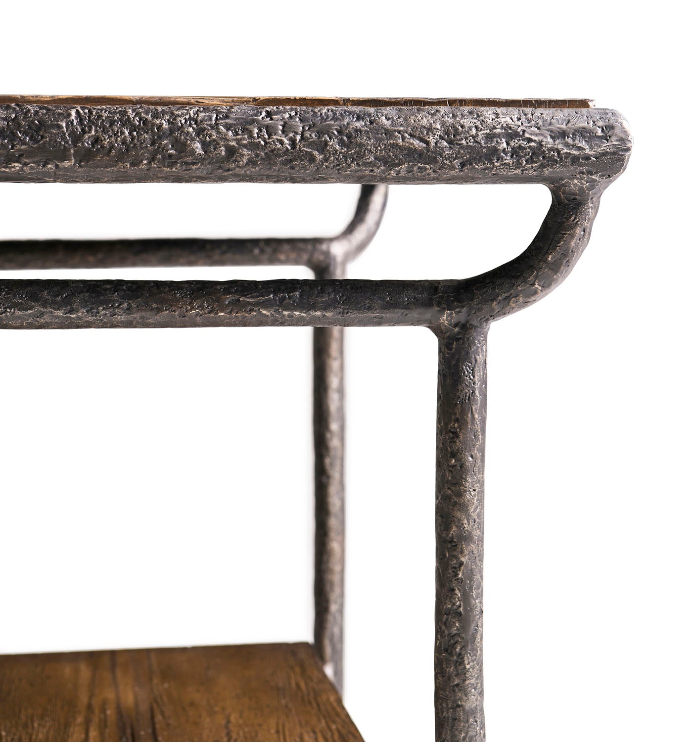 Jonathan Charles Forge Iron Square End Table